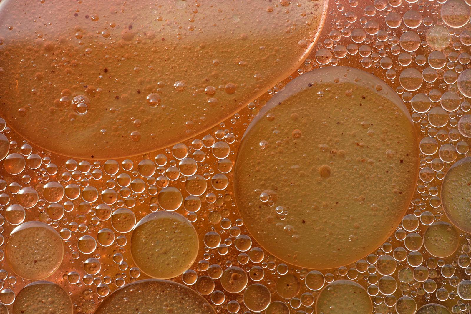 Abstract Oil and Water Bubbles Macro Photography